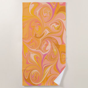 Serviette De Plage Art Abstrait de marbre en marbre jaune