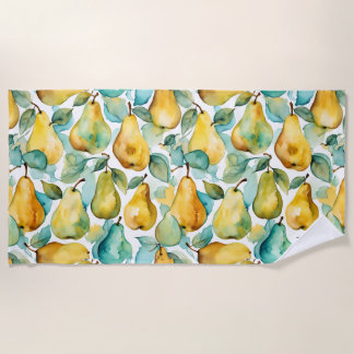 Serviette De Plage Art aquarelle poires 