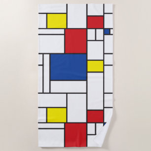 Serviette De Plage Art Moderne Géométrique Minimaliste De Stijl Mondr