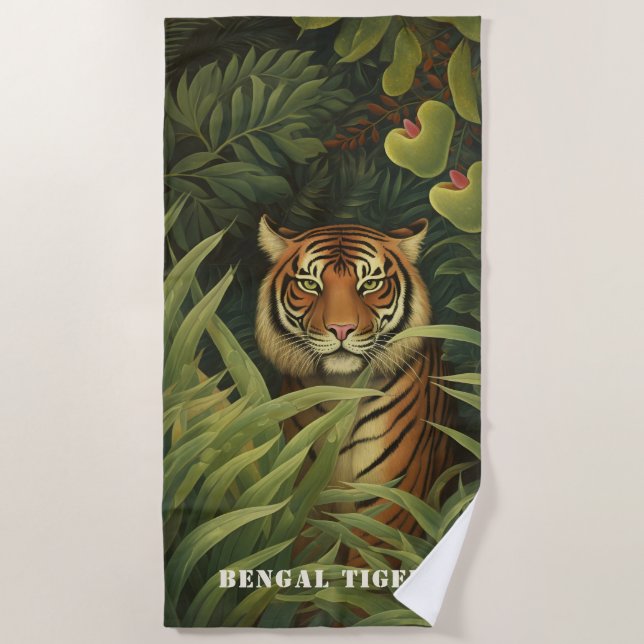 Serviette De Plage Art numérique tigre du Bengale (Devant)