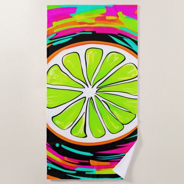 Serviette De Plage Art Pop Slice Lime (Devant)