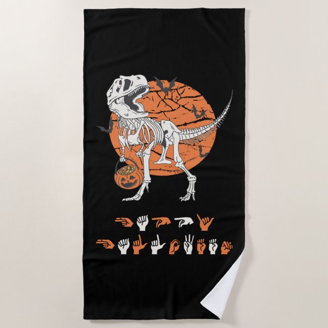 Serviette De Plage ASL Halloween III joyeuse - belle saison Éffrayant (Devant)
