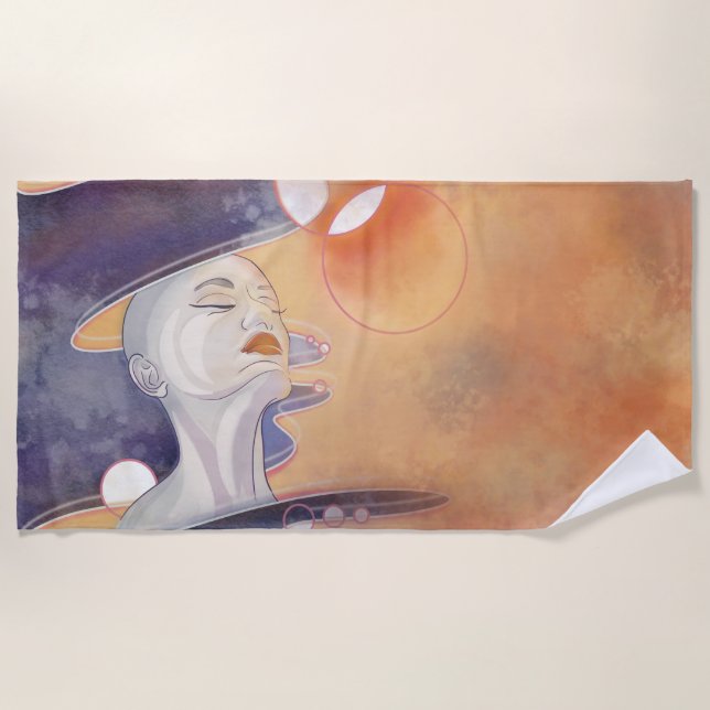 Serviette De Plage Attaque à la nébuleuse et collier galactique à per (Devant)