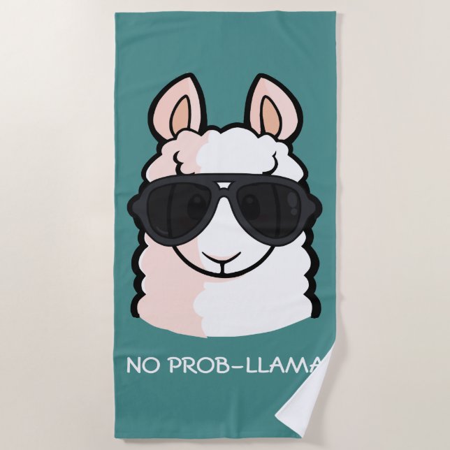 Serviette De Plage Aucun Prob-Lama (Devant)