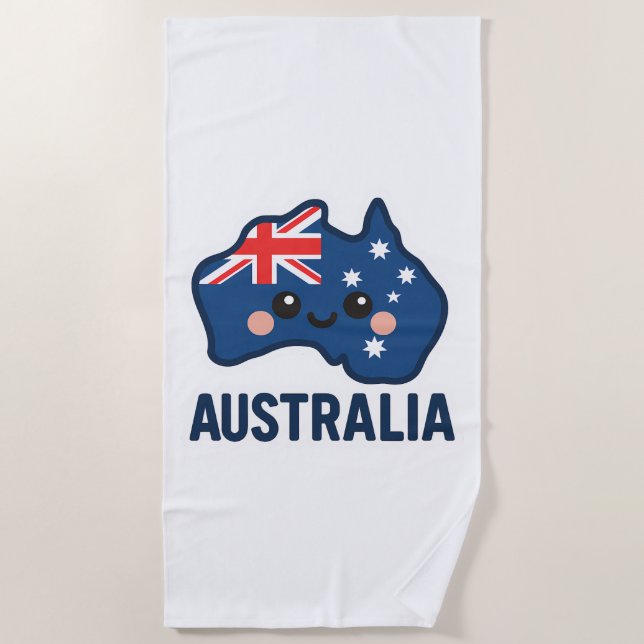 Serviette De Plage Australie Kawaii Fusion - Bold & Adorable (Devant)