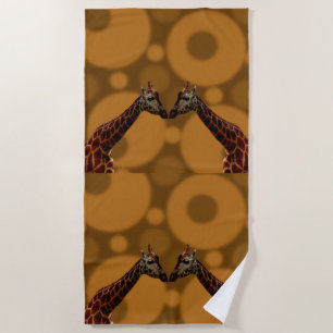 Serviette De Plage Auto-réflexion Giraffe,