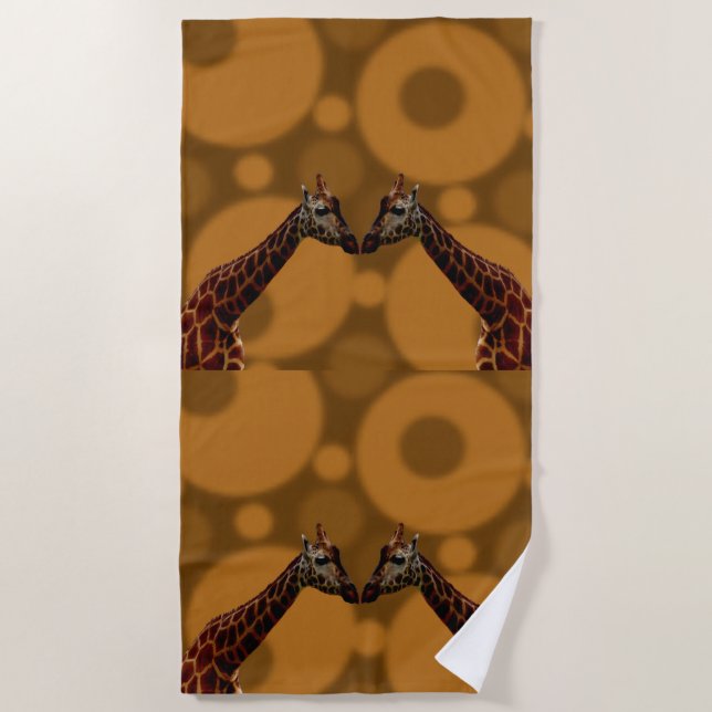 Serviette De Plage Auto-réflexion Giraffe, (Devant)