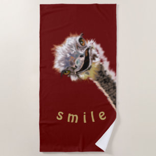 Serviette De Plage Autruche heureuse -