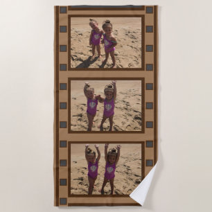 Serviette de plage avec bande de film rétro pouvan