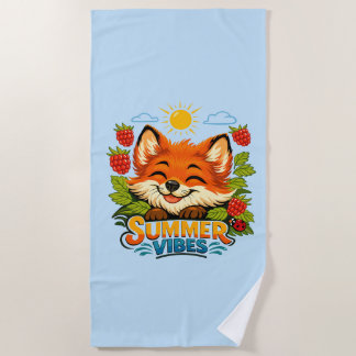 Serviette de plage avec un petit renard mignon