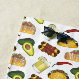 Serviette De Plage Avocado mexicain Taco Margarita Enchiladas