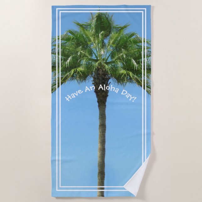 Serviette De Plage Avoir Un Palmier De Jour Aloha (Devant)