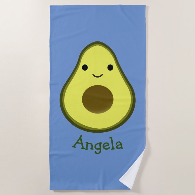 Serviette De Plage Awesome Kawaii Avocado (Devant)