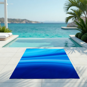 Serviette De Plage Azure Shift - Dégradé dynamique de vague bleue