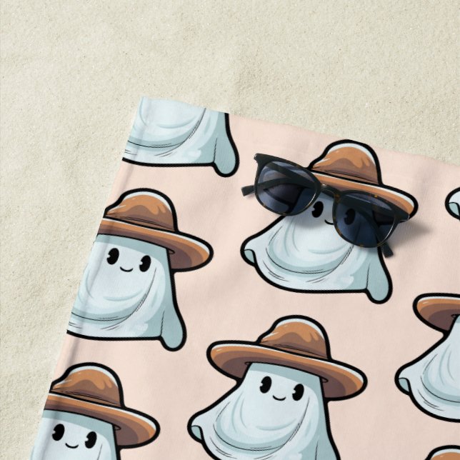 Serviette De Plage Baby Boo Cowboy Ghost Halloween Collection (En situation)