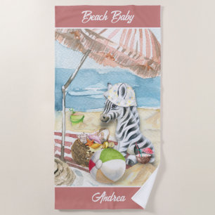 Serviette De Plage Baby Zebra Beach Blanket personnalisée