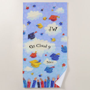 Serviette De Plage Bac de graduation Whimsical Toss Personnalisé
