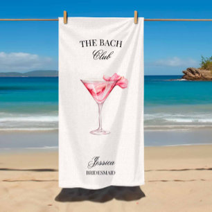 Serviette De Plage Bachelorette Bach Club Pink Cocktail