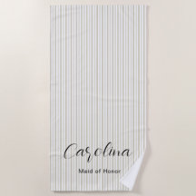 Bachelorette Chic Pinstripes Beige Bridesmaid