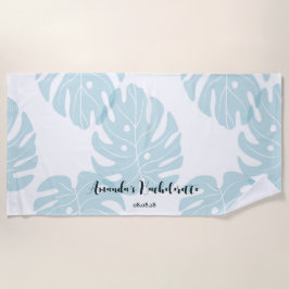 Serviette De Plage Bachelorette personnalisée feuille de ficus