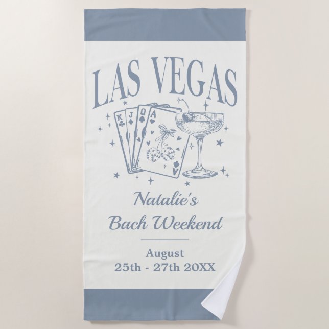 Serviette De Plage Bachelorette sur mesure Las Vegas (Devant)