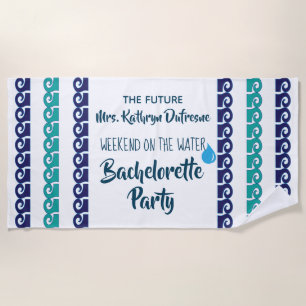 Serviette De Plage Bachelorette "Week-end sur l'eau"