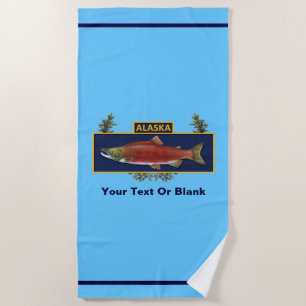 Serviette De Plage Badge du pêcheur de combat de l'Alaska