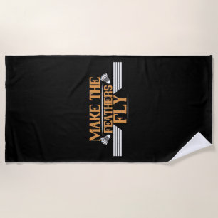 Serviette De Plage Badminton - Faites voler les plumes