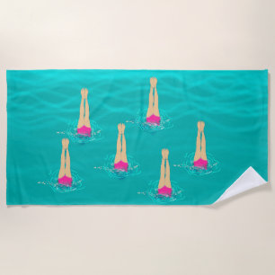Serviette De Plage Baigneurs Artistiques - Nager sous l'eau