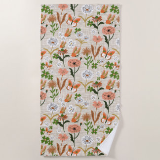 Serviette De Plage Bambou brut Floral Daisy Ferme Shamrock