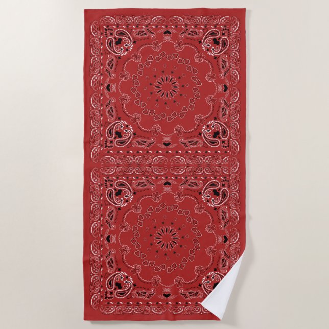 Serviette De Plage Bandana rouge (Devant)