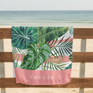 Serviette De Plage Bande botanique tropicale personnalisée