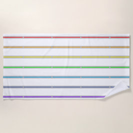 Serviette De Plage Bandes arc-en-ciel estivales