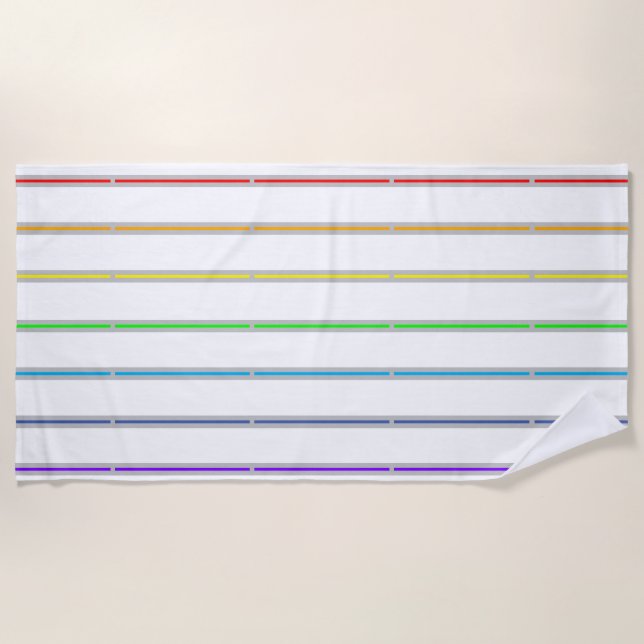 Serviette De Plage Bandes arc-en-ciel estivales (Devant)