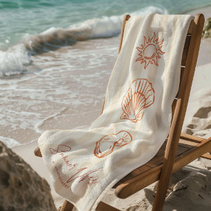 Serviette De Plage Bandes côtières   Monogramme Dolce Vita Summer Vib