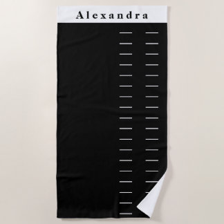 Serviette De Plage Bandes modernes en noir et blanc