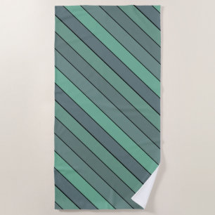 Serviette De Plage Bandes Vertes et Grises en Hiver sur Papier Aquare