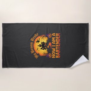 Serviette De Plage Barman Halloween Maison Hantée Sorcière Citrouille