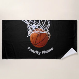 Serviette De Plage Basket-ball Votre nom
