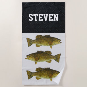 Serviette De Plage Bass Fishing Smallmouth Homme's Sport Nom