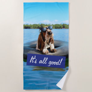 Serviette De Plage Basset Hound dans les lunettes de soleil