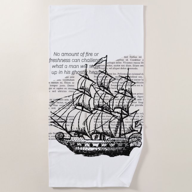 SERVIETTE DE PLAGE BATEAU AVEC DEVIS (Devant)