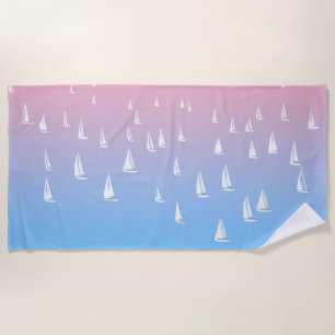 Serviette De Plage Bateaux Regatta sur l'océan