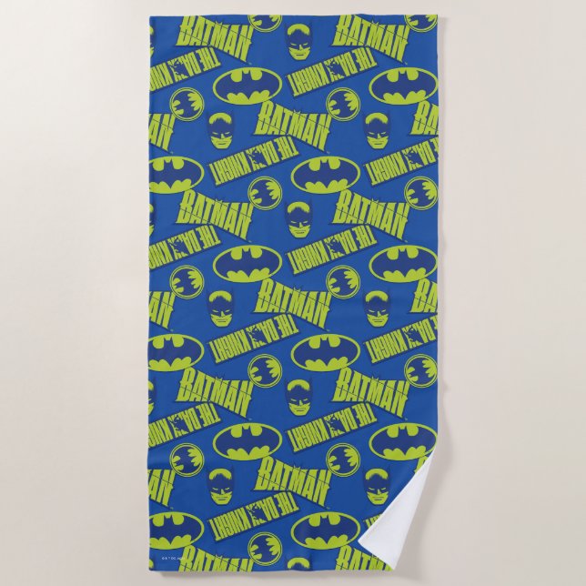 Serviette De Plage Batman - Le Motif du Chevalier foncé (Devant)