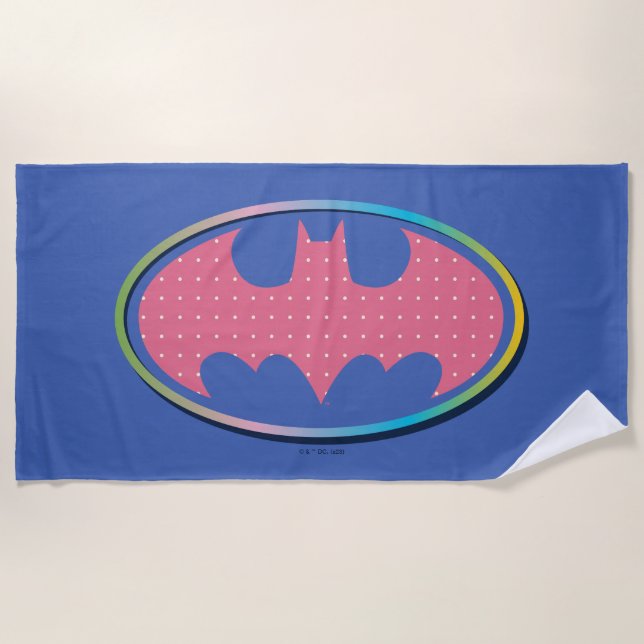 Serviette De Plage Batman | Logo Pink Polka Dot (Devant)