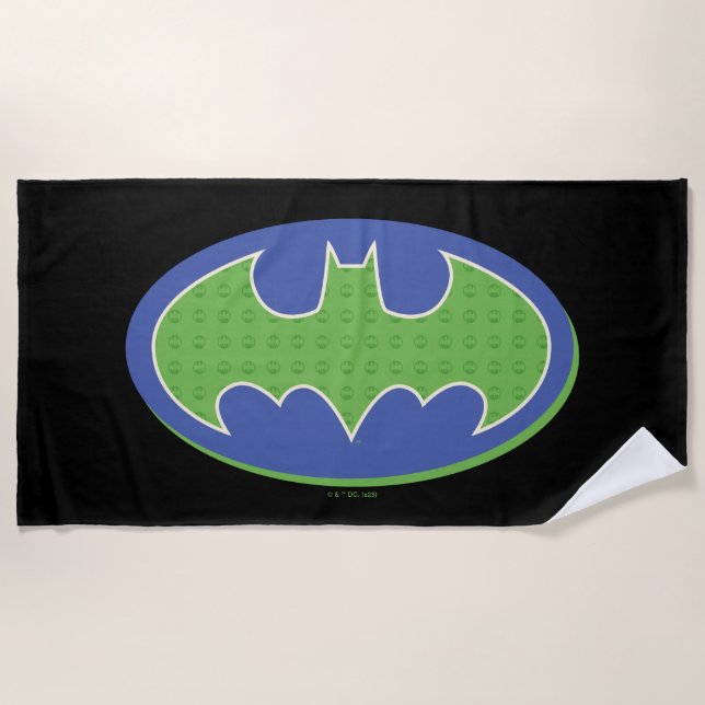 Serviette De Plage Batman | Symbole pourpre et vert (Devant)