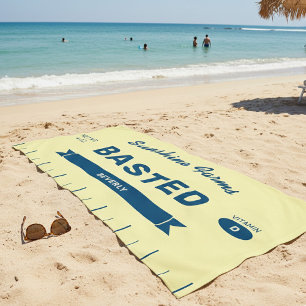 Serviette De Plage Bâton de beurre BASTED jaune personnalisé drôle