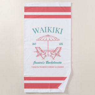 Serviette De Plage Beach Bachelorette Party Favoriser le texte person
