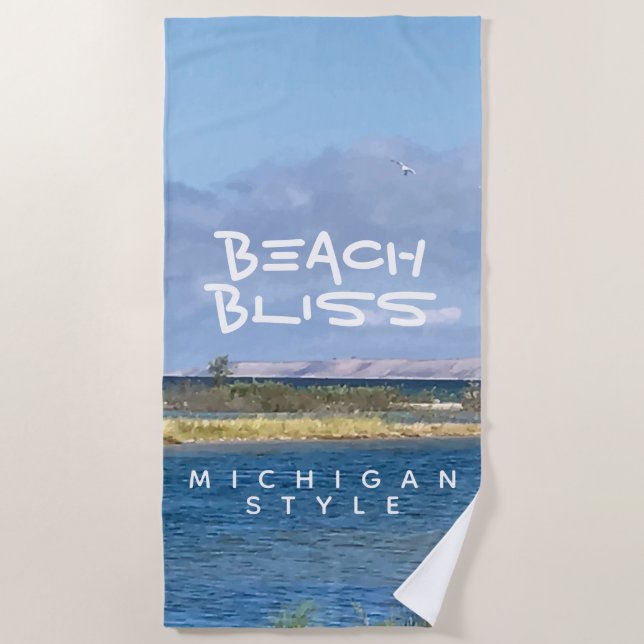 Serviette De Plage Beach Bliss Lake Michigan Lake Shore (Devant)