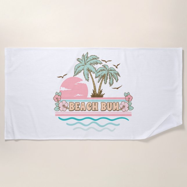 Serviette De Plage Beach Bum Été Amusement Tropical Beach Life (Devant)